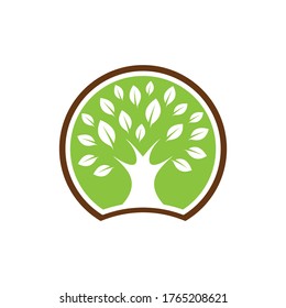 Abstract vibrant tree logo design vector