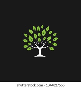 Abstract vibrant tree logo design vector