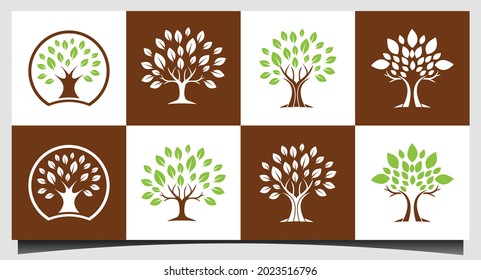 Abstract vibrant tree logo design vector