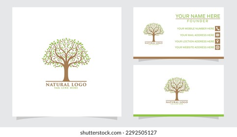 Abstract vibrant tree logo design, root vector - Tree of life logo design inspiration isolated on white background.
