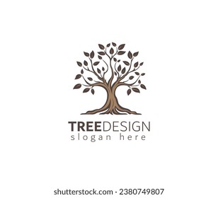 Abstract vibrant tree logo design, root vector - Tree of life logo	