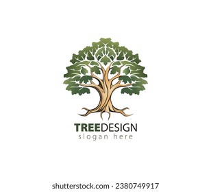 Abstract vibrant tree logo design, root vector - Tree of life logo	
