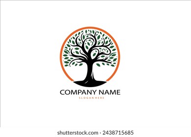 Diseño vibrante abstracto del logotipo del árbol, vector de la raíz - inspiración del diseño del logotipo del árbol de la vida