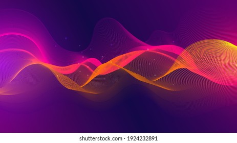 Abstract vibrant wave background. Dynamic line liquid shapes. Vector modern illustration.