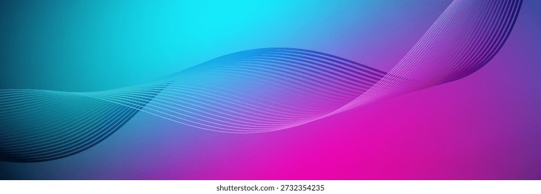 Abstract vibrant wave background with flowing multicolored lines in orange and blue for modern digital energy design