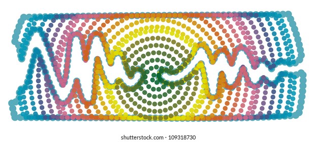 Abstract Vibrant Wave of Music - Dot Style