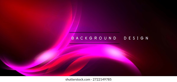 Abstractas ondas vibrantes, rosas, rojos se mezclan. Las curvas suaves crean un fondo dinámico. Elemento de diseño moderno, visualmente llamativo.