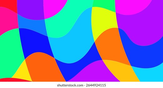 Abstrai formas onduladas vibrantes em um espectro de cores
