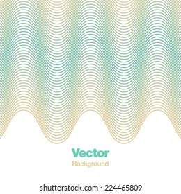 Abstract vibrating wave repeating 3D pattern. Emerging curved textured surface. Linear optical illusion.