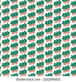 Abstract viburnum seamless pattern with clear background red green wallpaper vector illustration