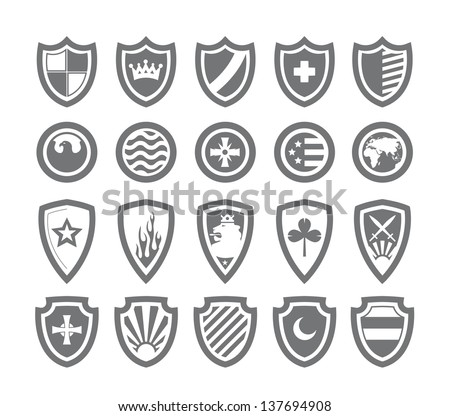 Abstract victorian arms on shields