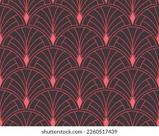 Abstract victorian seamless pattern. Vector art deco background. Geometric illustration.