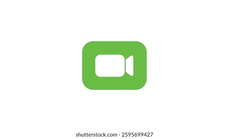 Abstract video Camera Icon in Geometric Shape on white background.