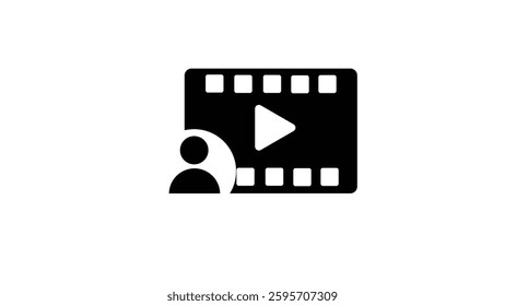 Abstract video icon vector illustration isolated on white background.
