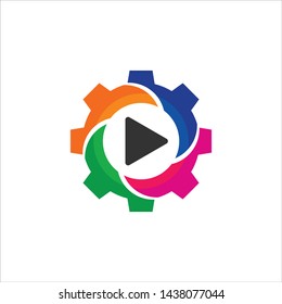 Abstract Video logo, creative Media play logo.