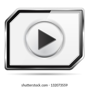 Abstract video player icon, vector eps10 illustration