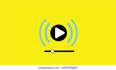 Abstract video stream black icon Video stream black icon line icon.