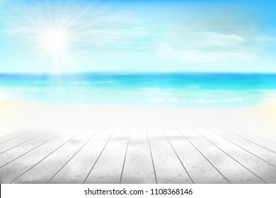 Abstract view of the beach. Vector Illustration. 