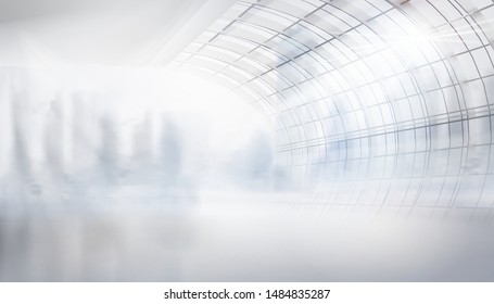 Vista abstracta del centro de la ciudad. Altos rascacielos.Fondo borroso. Ilustración vectorial.