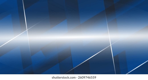 Abstract view of elegant blue lines on dark background with lighting and glitter effects. Vector illustration