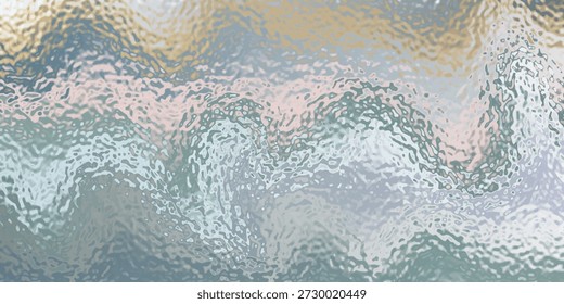 Abstract View of Overcast Sky and Trees Through Textured Glass Surface. 