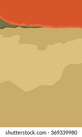 Abstract view of plains near foothills at sunset as illustration with copy space