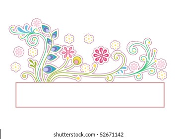 Abstract Vines Frame - Vector