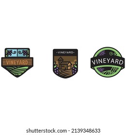 Abstract vineyard logo design and symbol art