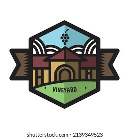 Abstract vineyard logo design and symbol art
