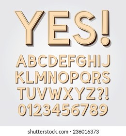 Abstract Vintage Alphabet and Numbers, Editable eps10 Vector