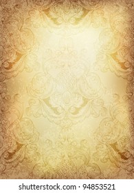 Abstract vintage background with classical seamless pattern