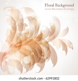 Abstract vintage background for design with leafs and flowers. Retro eps 10