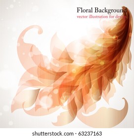 Abstract vintage background for design with leafs and flowers. Retro eps 10