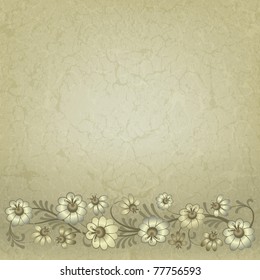 abstract vintage background with floral ornament on beige