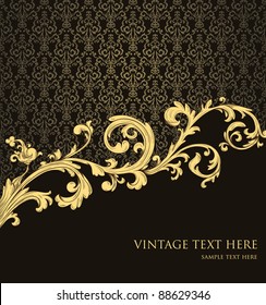 Abstract vintage background with floral retro element