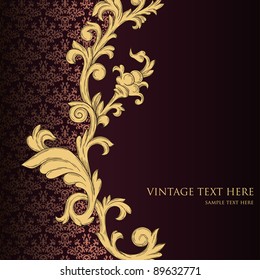 Abstract vintage background with floral retro element