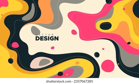 Resumen de fondo vintage. Formas, líneas y puntos lisos dibujados a mano. Diseño de pancartas sencillo y moderno. Ilustración vectorial orgánica