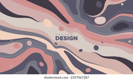 Abstract vintage background. Hand drawn smooth shapes, lines and spots. Trendy simple banner design. Organic vector illustration