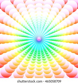 Abstract vintage background with red yellow green blue center. Abstract background of colorful circles ordered. Followed gradually increases from the center
