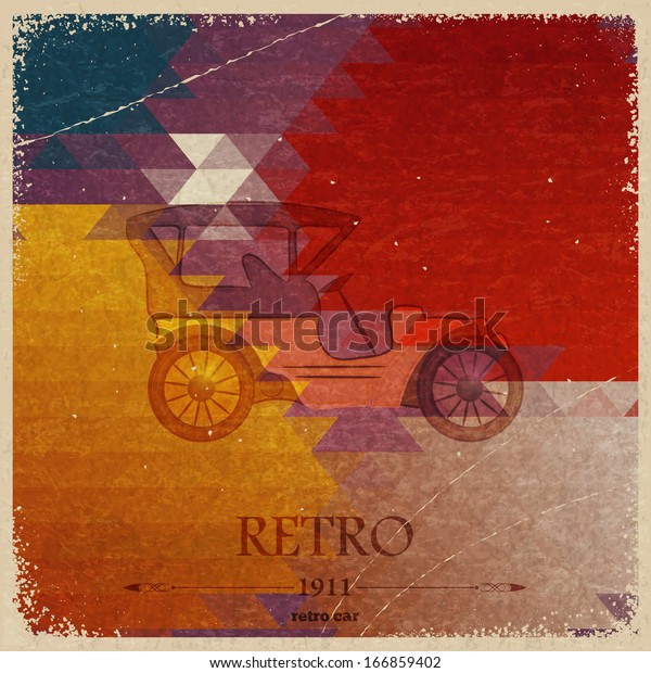 Abstract vintage\
background with retro\
automobile