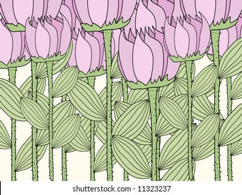 abstract vintage background with roses with leaves