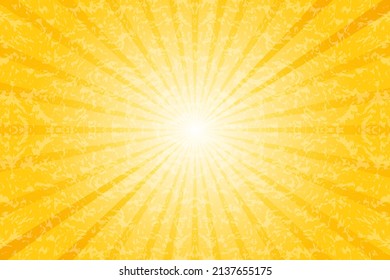 Abstract vintage background with sun ray. Summer retro vector illustration for design