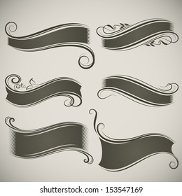 Abstract Vintage Banner Shapes Vector Template.