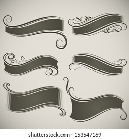 Abstract vintage banner shapes vector template.