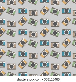 Abstract Vintage Cameras Pattern Background