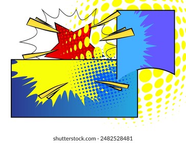 Abstract vintage cartoon backdrop, comic book background. Retro vector comics pop art design.