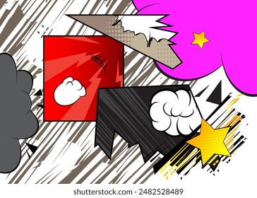 Abstract vintage cartoon backdrop, comic book background. Retro vector comics pop art design.