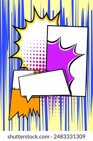 Abstract vintage cartoon backdrop, comic book background. Retro vector comics pop art design.