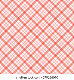 abstract vintage checkered table cloth background colored red