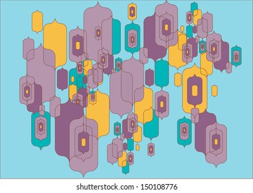 Abstract vintage colorful vector pattern background